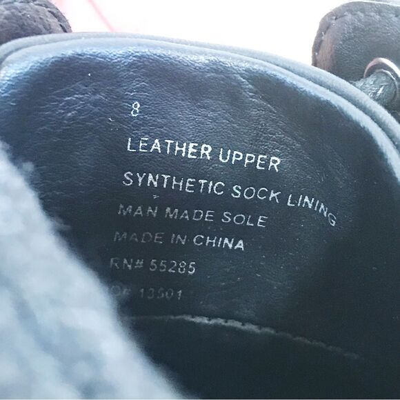 EXPRESS Black Leather Oxford Ankle Boot Cap Toe Cuffed Dress Shoe Size‎ 8 New - Picture 8 of 14